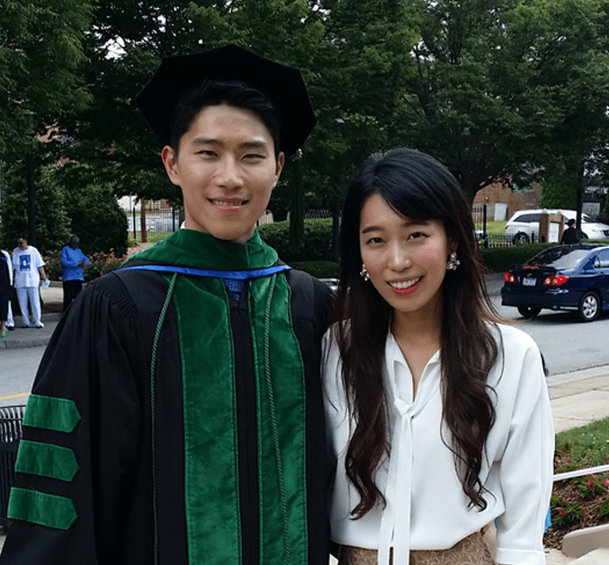 Dr. Joseph Ling with his wife at his graduation