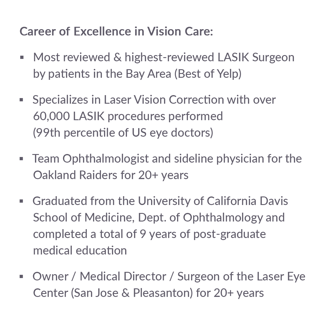 Dr. Craig Bindi Career of Excellence in Vision Care