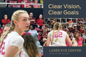 Stanford Basketball Player & EVO ICL patient, Cameron Brink, playing a game - Clear Vision, Clear Goals