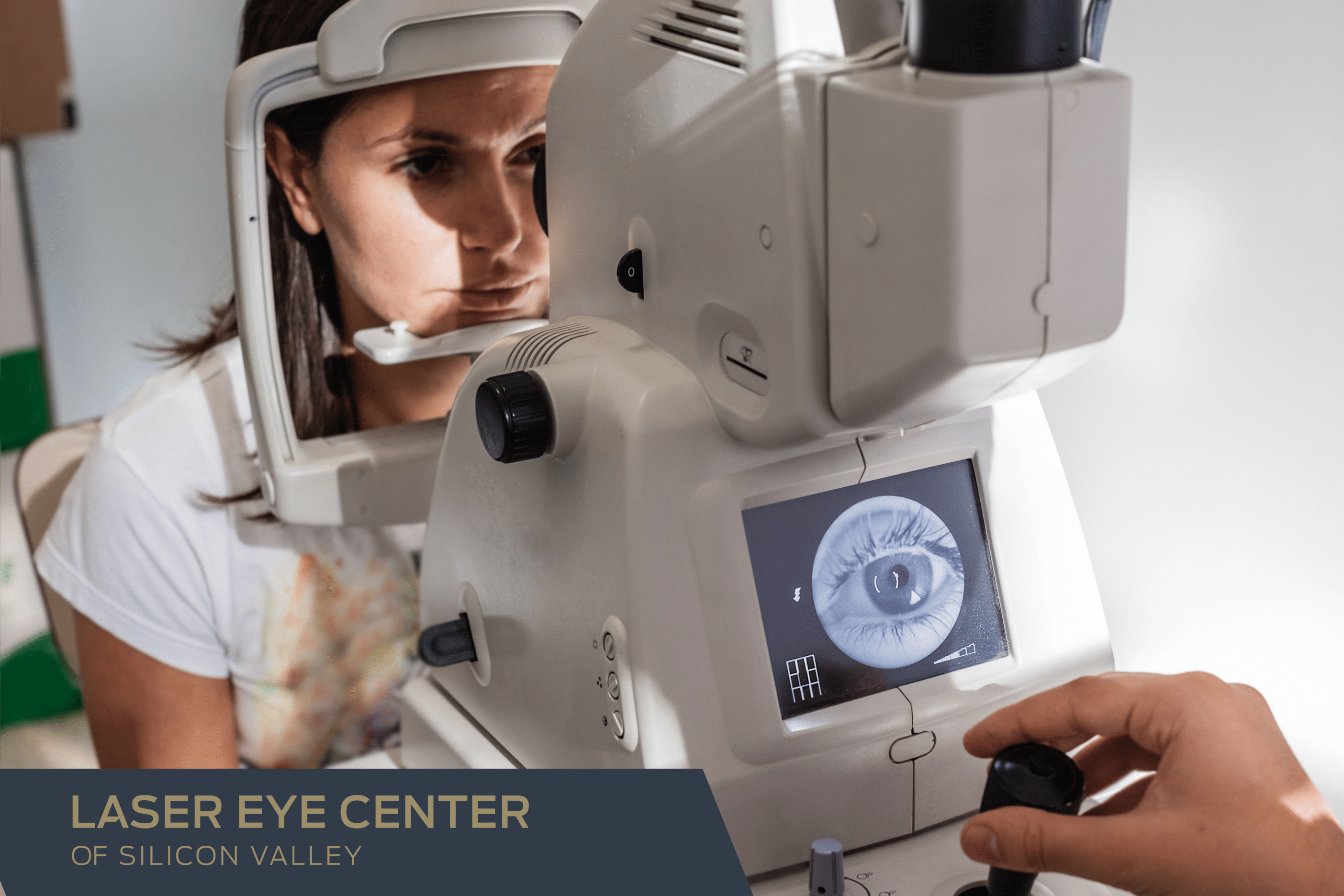 Patient undergoing an eye exam for What to Expect at Your Consult Exam blog