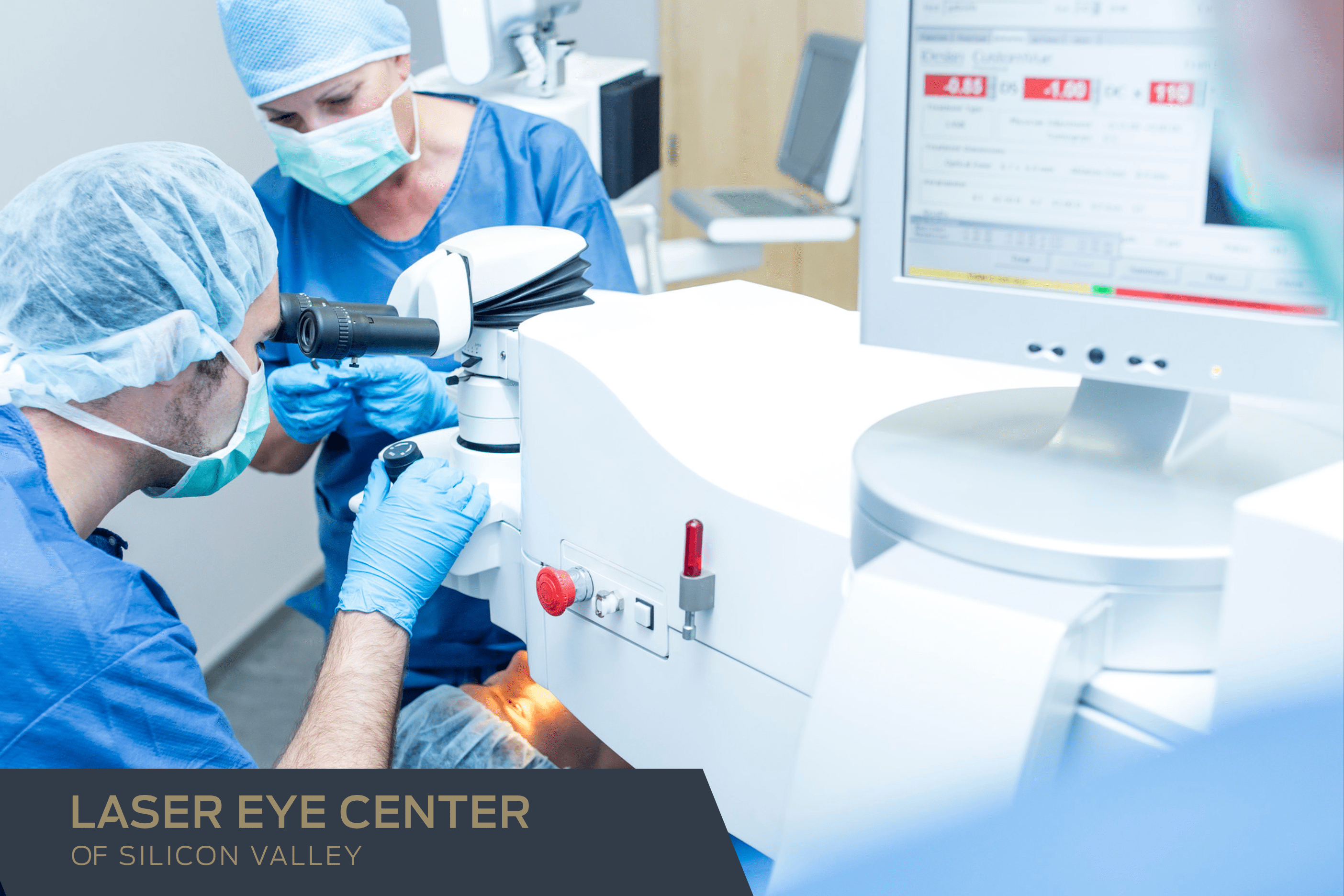 Eye surgery being performed