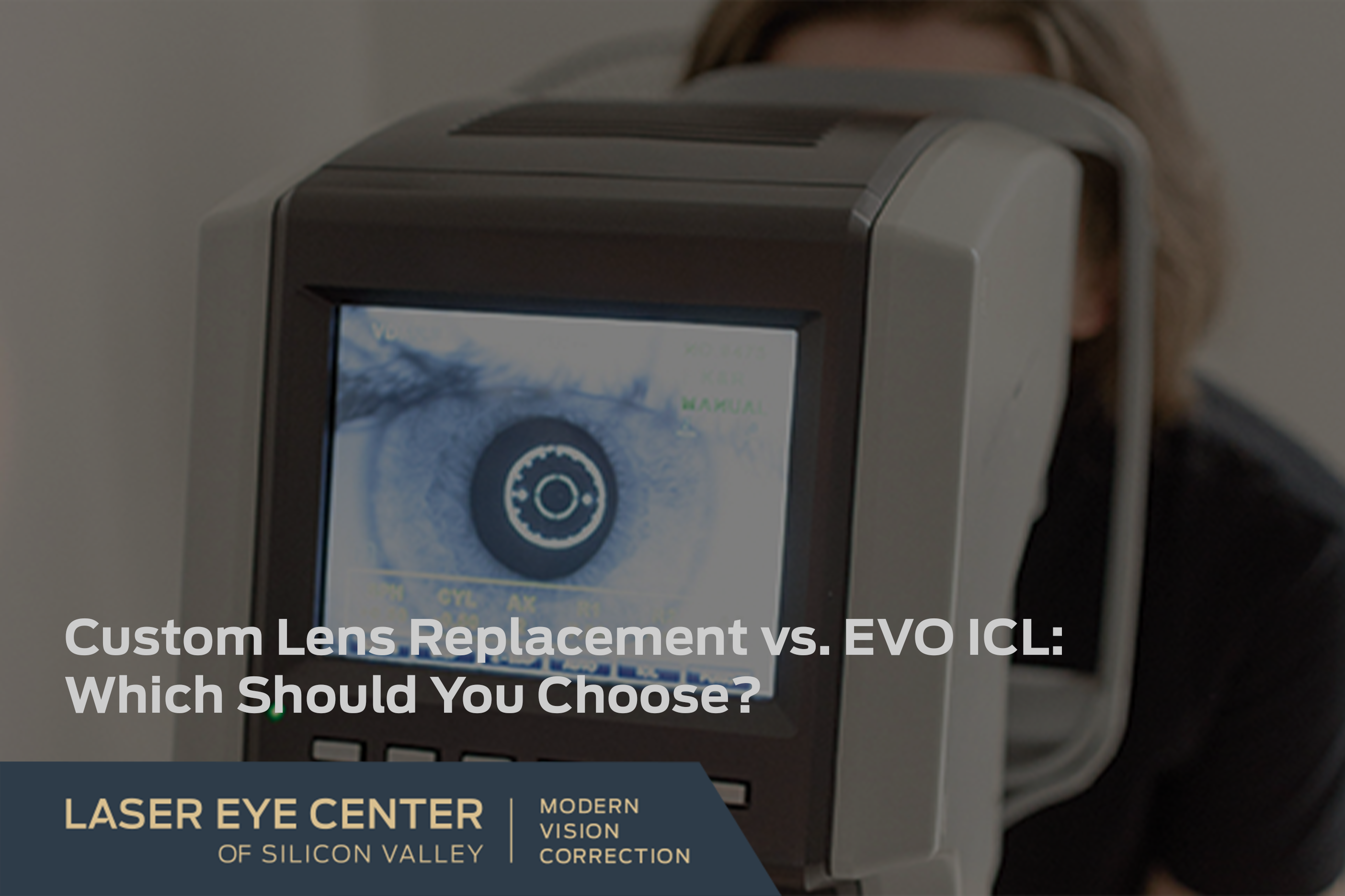 Close up of a patients eye on a machine