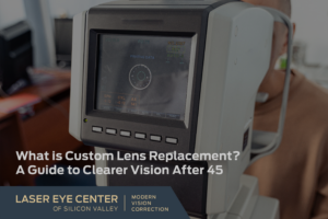 Close up photo of eye machine for, "What is Custom Lens Replacement? A Guide to Clearer Vision After 45" blog